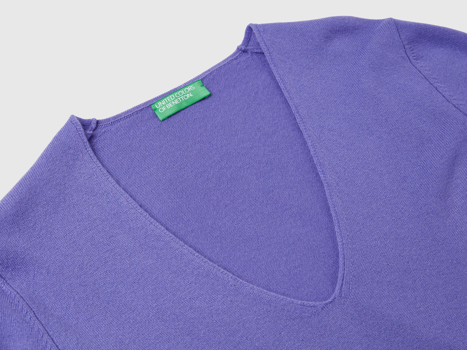 Pure Merino Wool V-Neck Sweater da donna viola 3 | Benetton Outlet