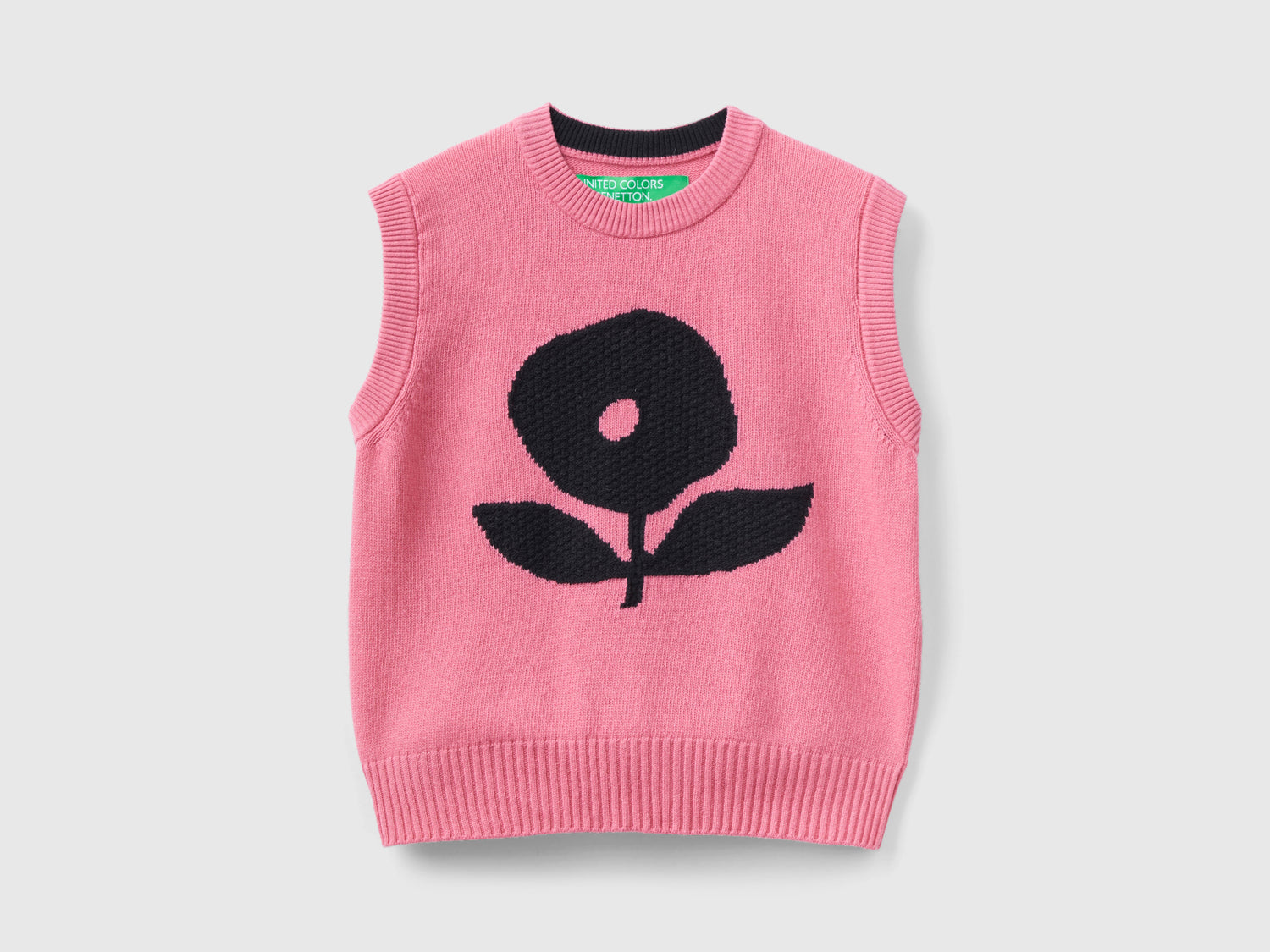 Gilet con intarsio floreale da donna rosa | Benetton Outlet