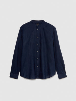Camicia alla coreana in misto lino