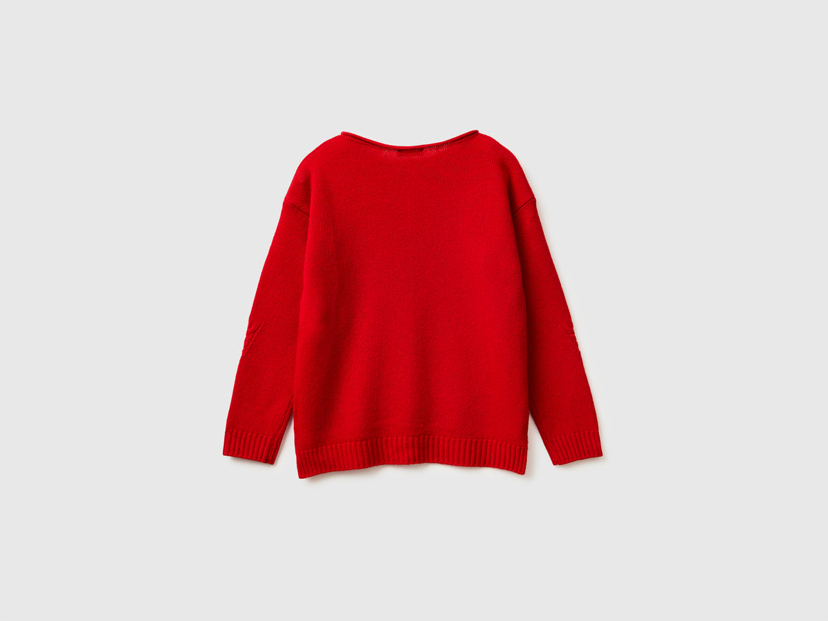 Maglia con trecce in misto lana