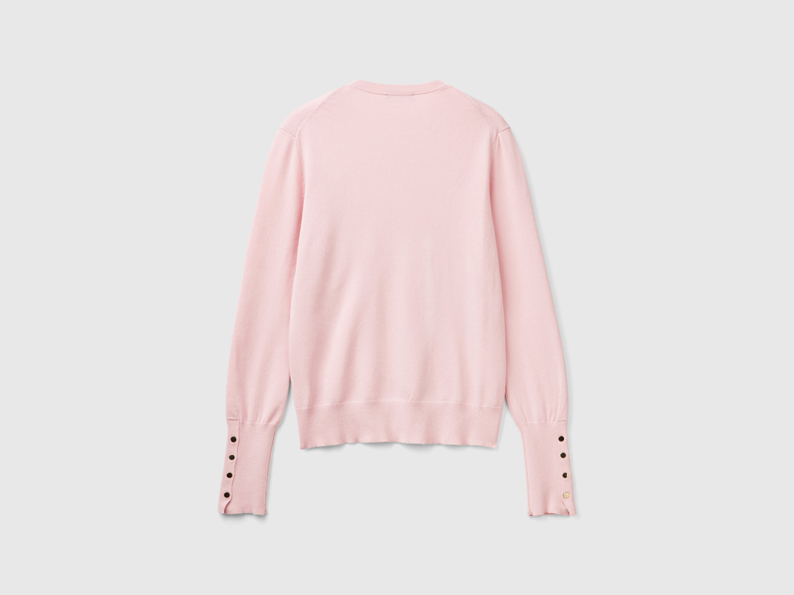 Maglioncino slim fit in misto viscosa da donna rosa tenue 2 | Benetton Outlet