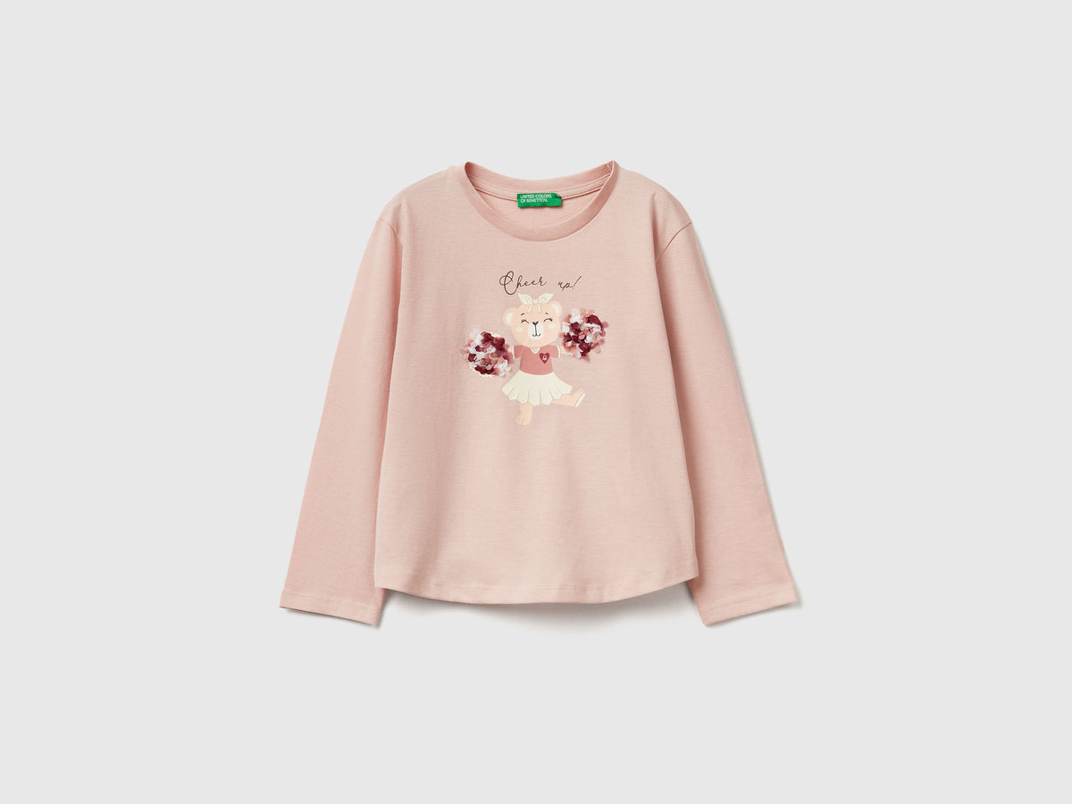 T-shirt con applicazione effetto petali