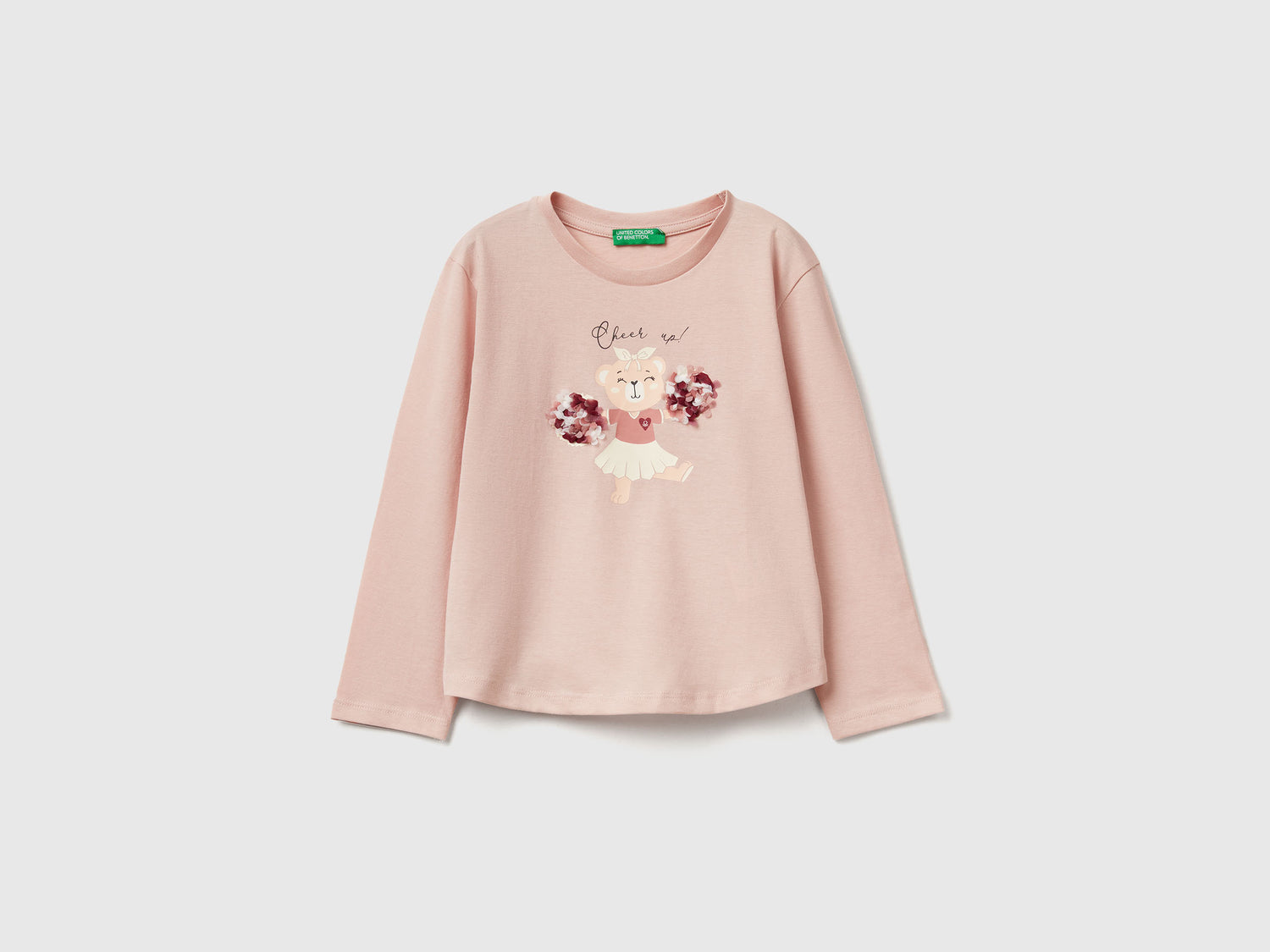 T-shirt con applicazione effetto petali da bimba rosa tenue | Benetton Outlet