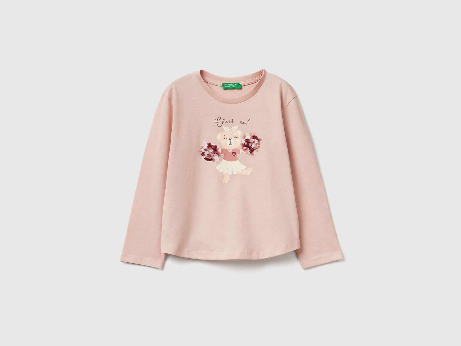T-shirt con applicazione effetto petali da bimba rosa tenue | Benetton Outlet