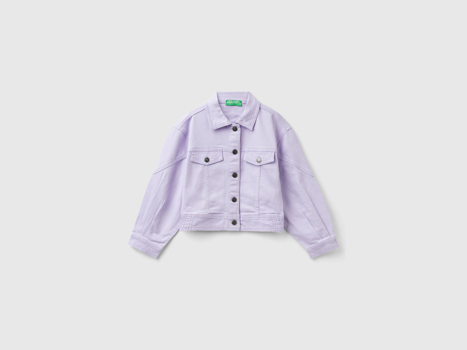 Giacca in cotone stretch colorato da bambina lilla | Benetton Outlet