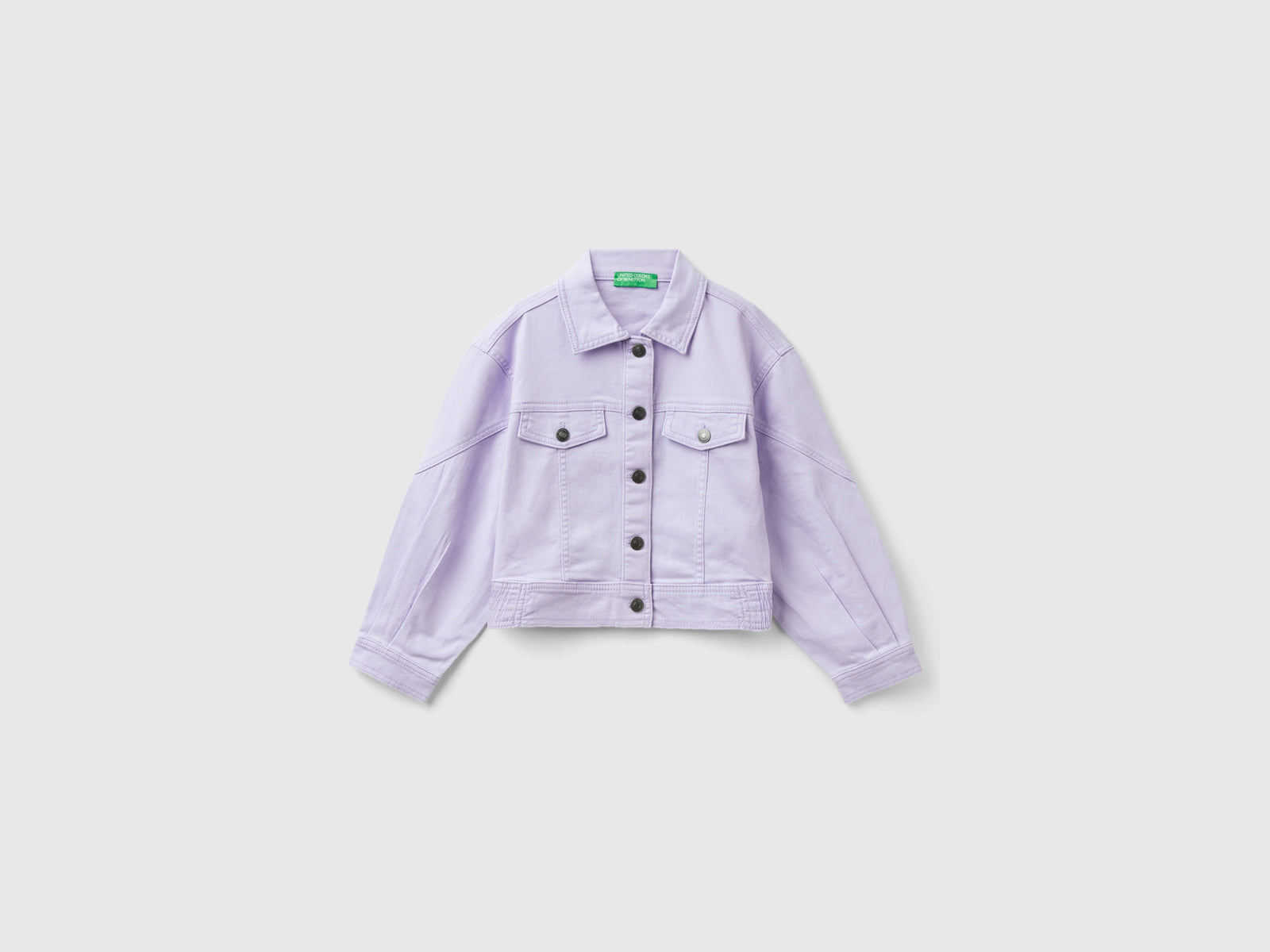 Giacca in cotone stretch colorato da bambina lilla | Benetton Outlet