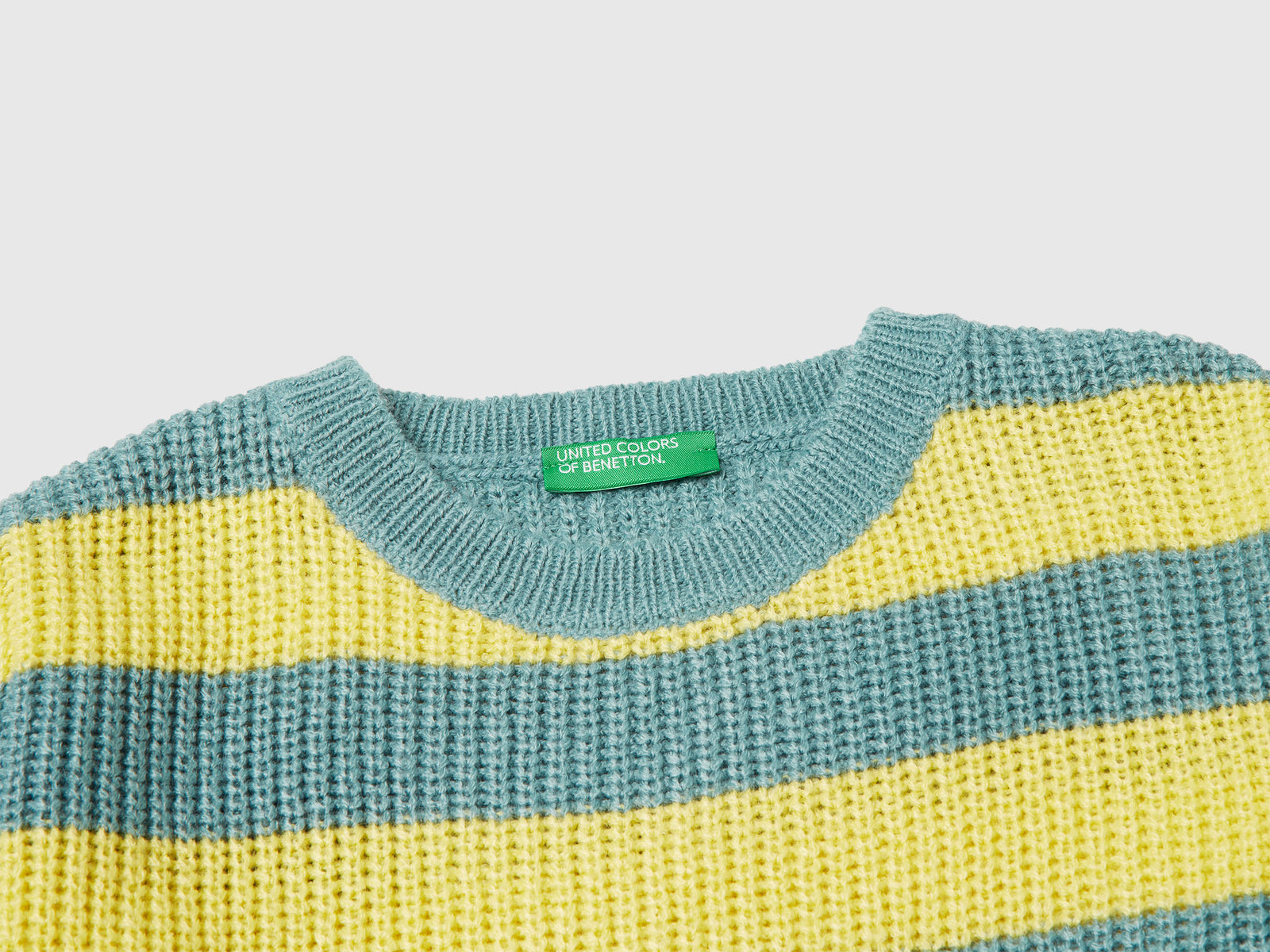Maglia a righe da bimbo celeste 3 | Benetton Outlet