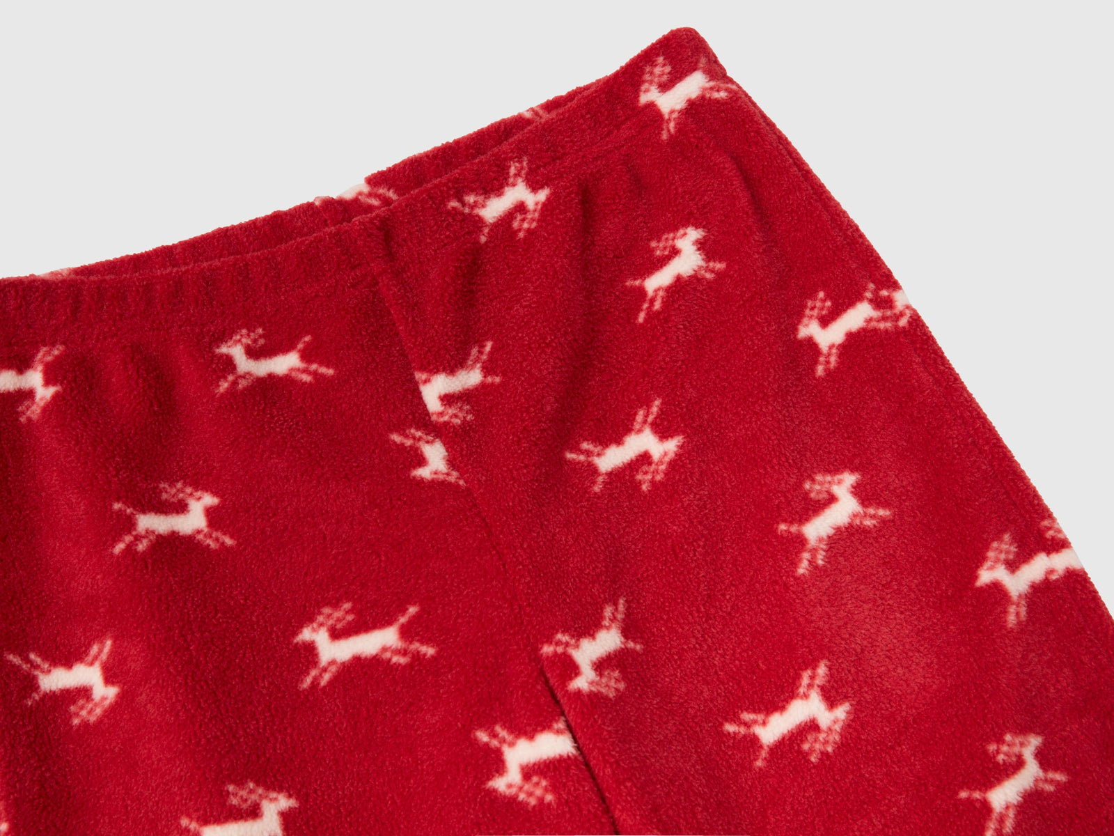 Pigiama con renne in pile da bambina bianco panna 2 | Benetton Outlet