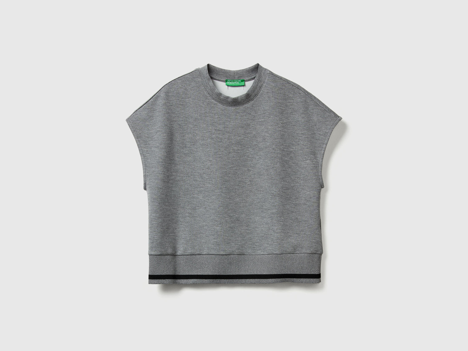 Maglia smanicata in Modal stretch da donna grigio | Benetton Outlet