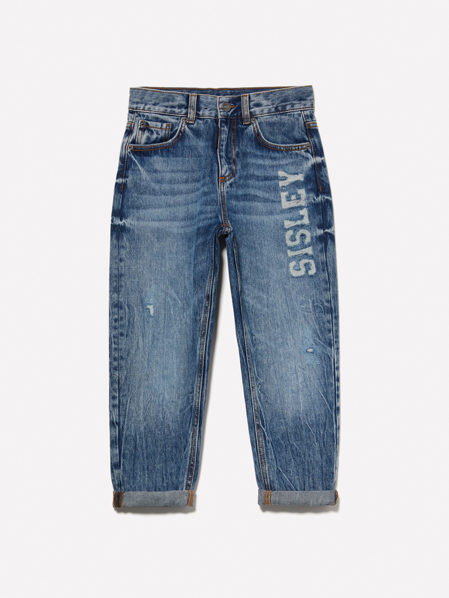 Jeans con logo da bambino blu | Sisley young Outlet
