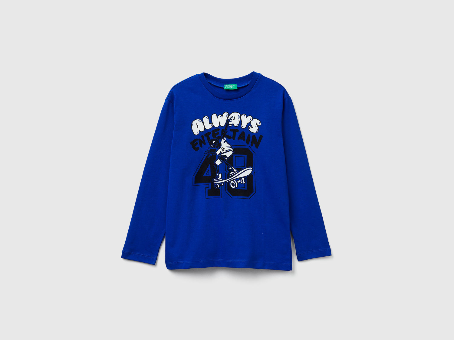 T-shirt con stampa da bambino bluette | Benetton Outlet