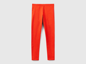Leggings in cotone stretch con logo