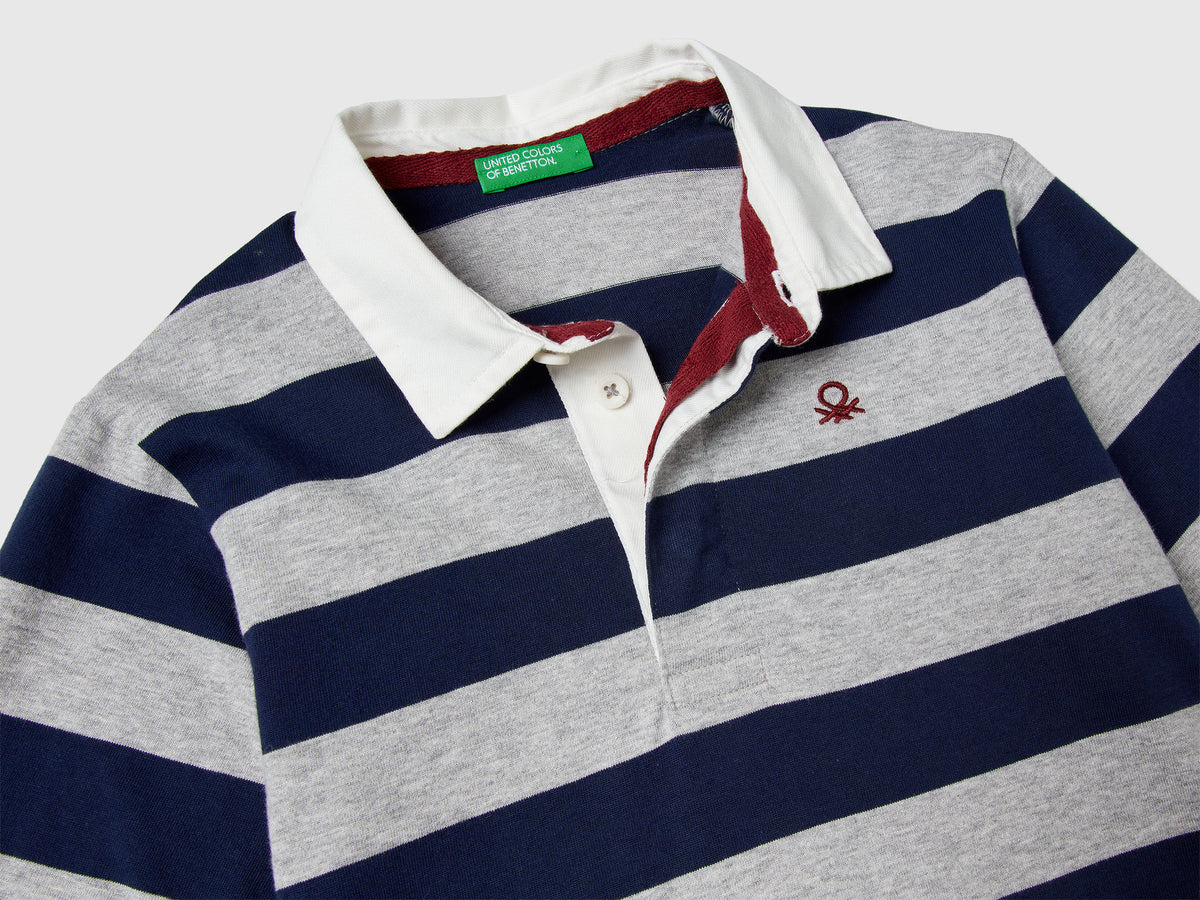 Polo rugby a righe in cotone