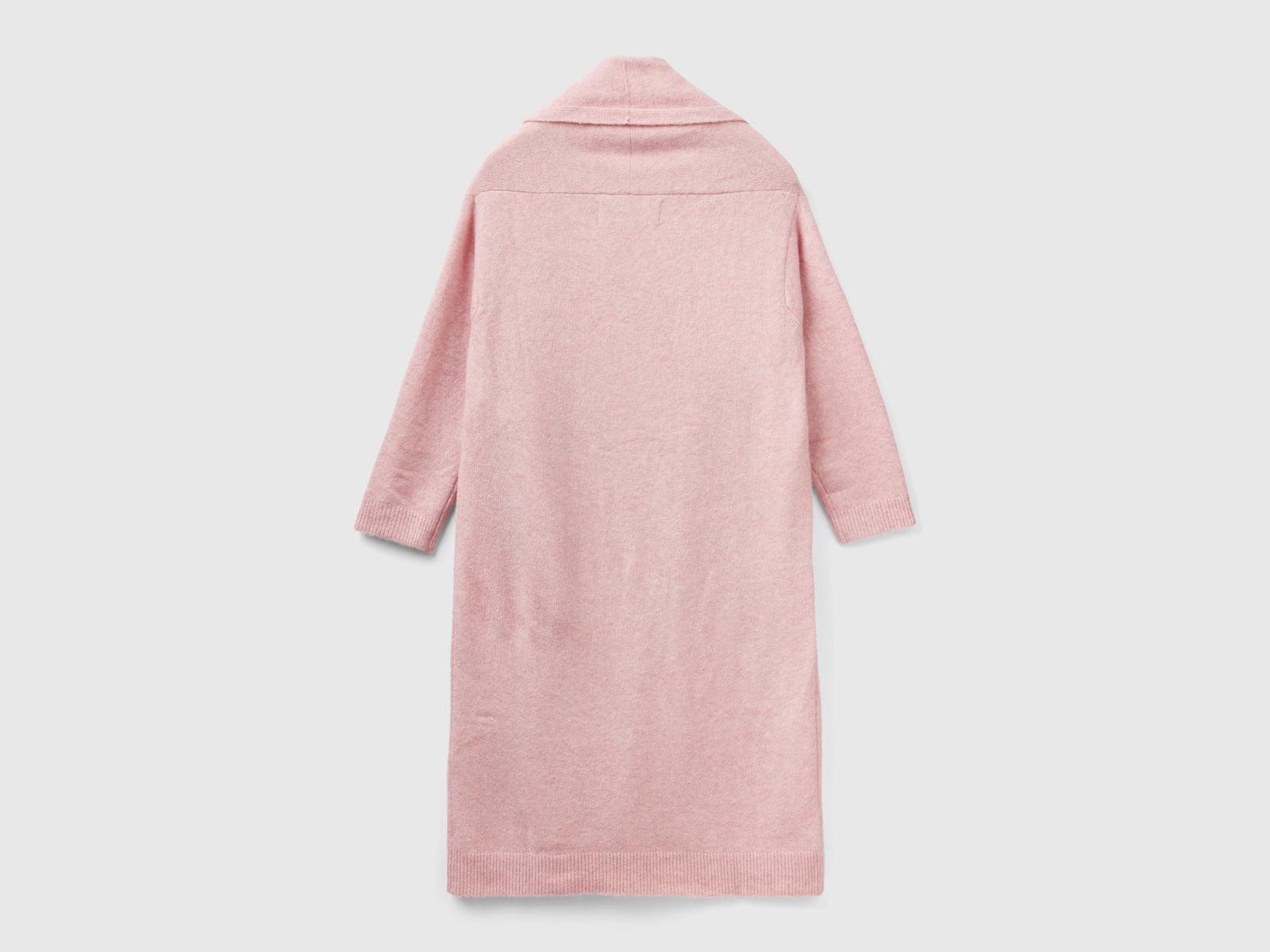 Cardigan lungo in filato riciclato da donna rosa 2 | Benetton Outlet