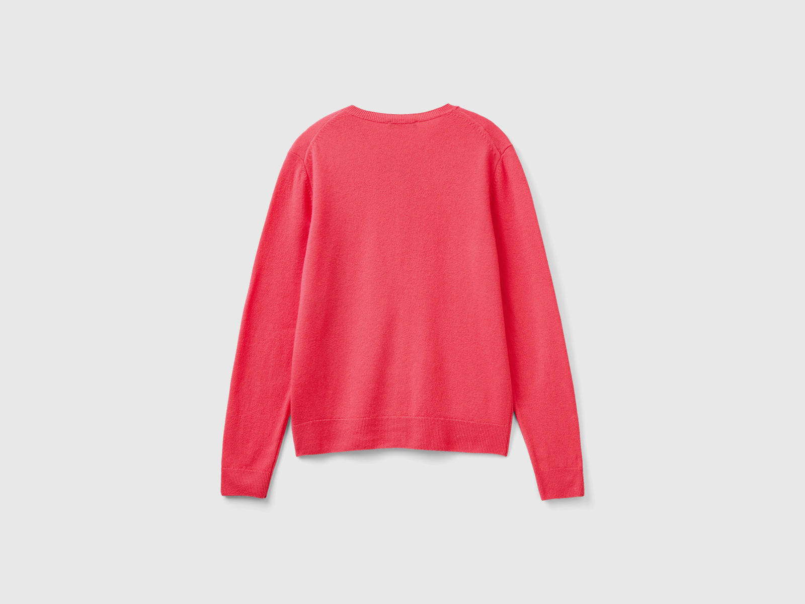 Cardigan girocollo in pura lana Merino da donna fucsia 2 | Benetton Outlet