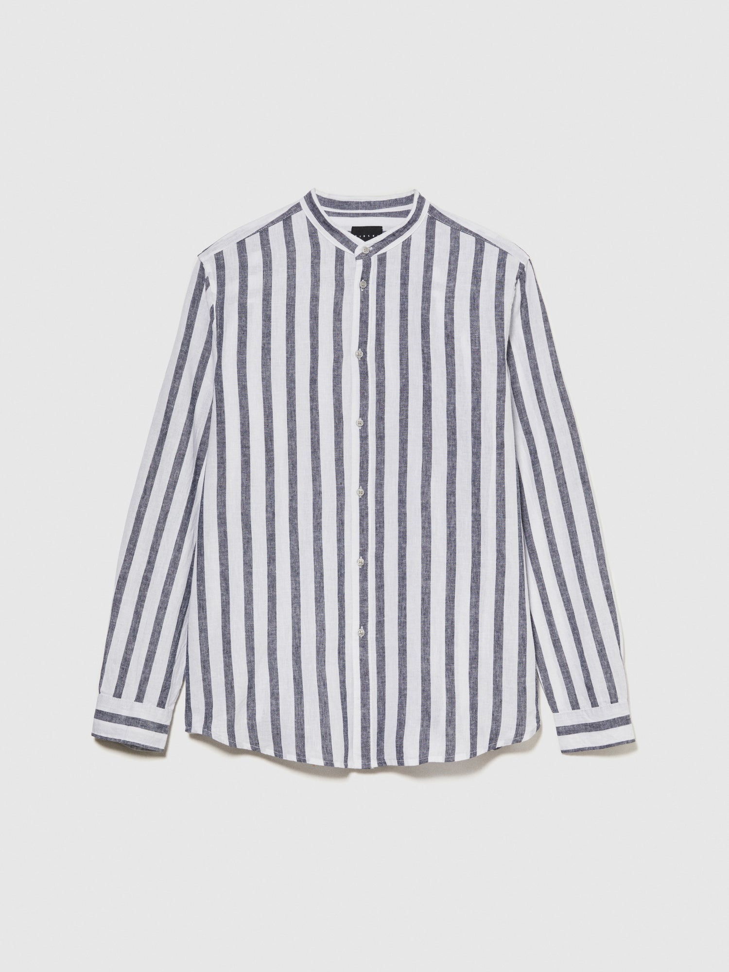 Camicia alla coreana in misto lino da uomo bianco | Sisley Outlet
