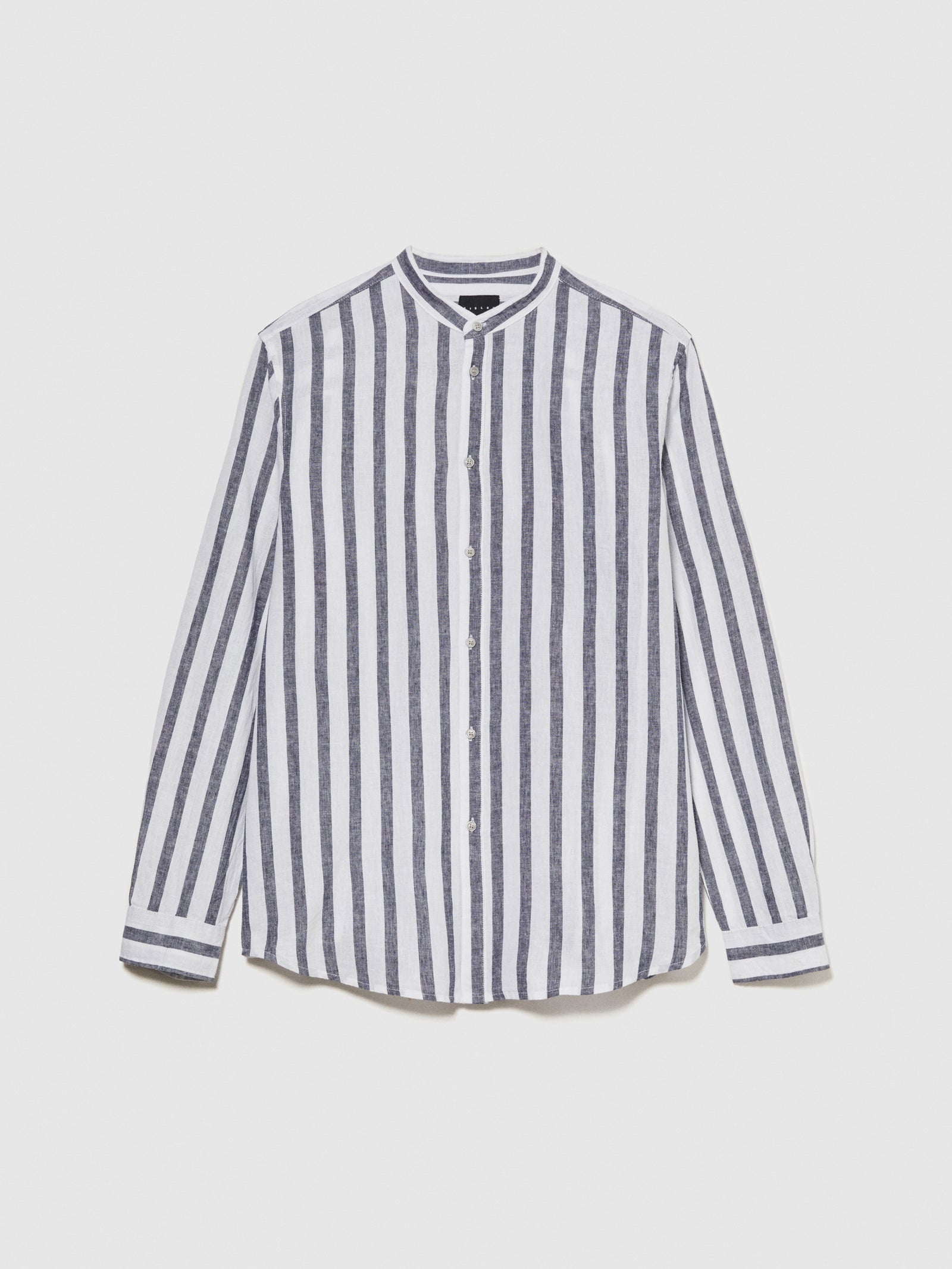 Camicia alla coreana in misto lino da uomo bianco | Sisley Outlet
