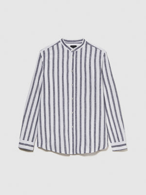 Camicia alla coreana in misto lino