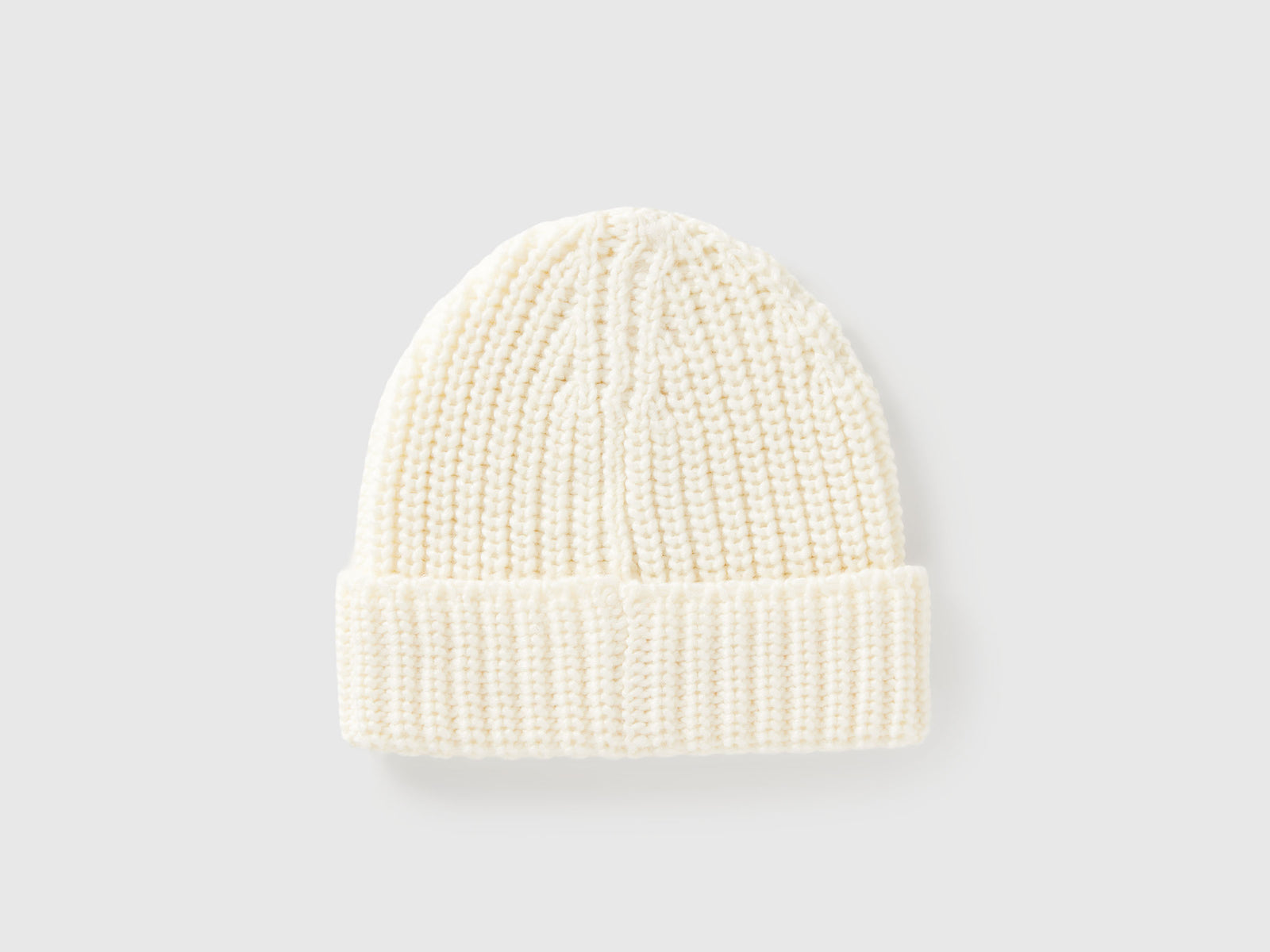 Berretto in misto lana da bambino bianco panna 2 | Benetton Outlet