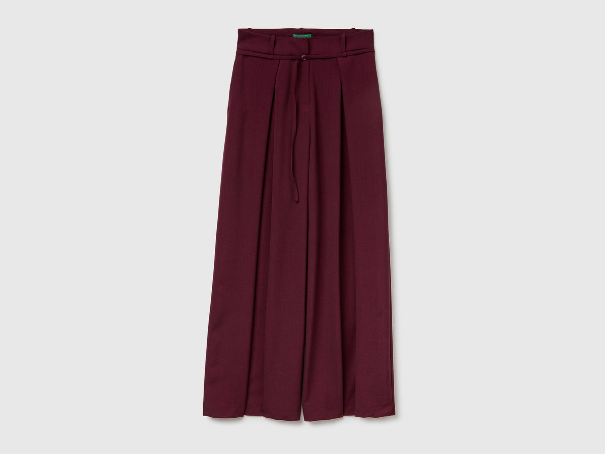 Pantaloni wide fit in flanella
