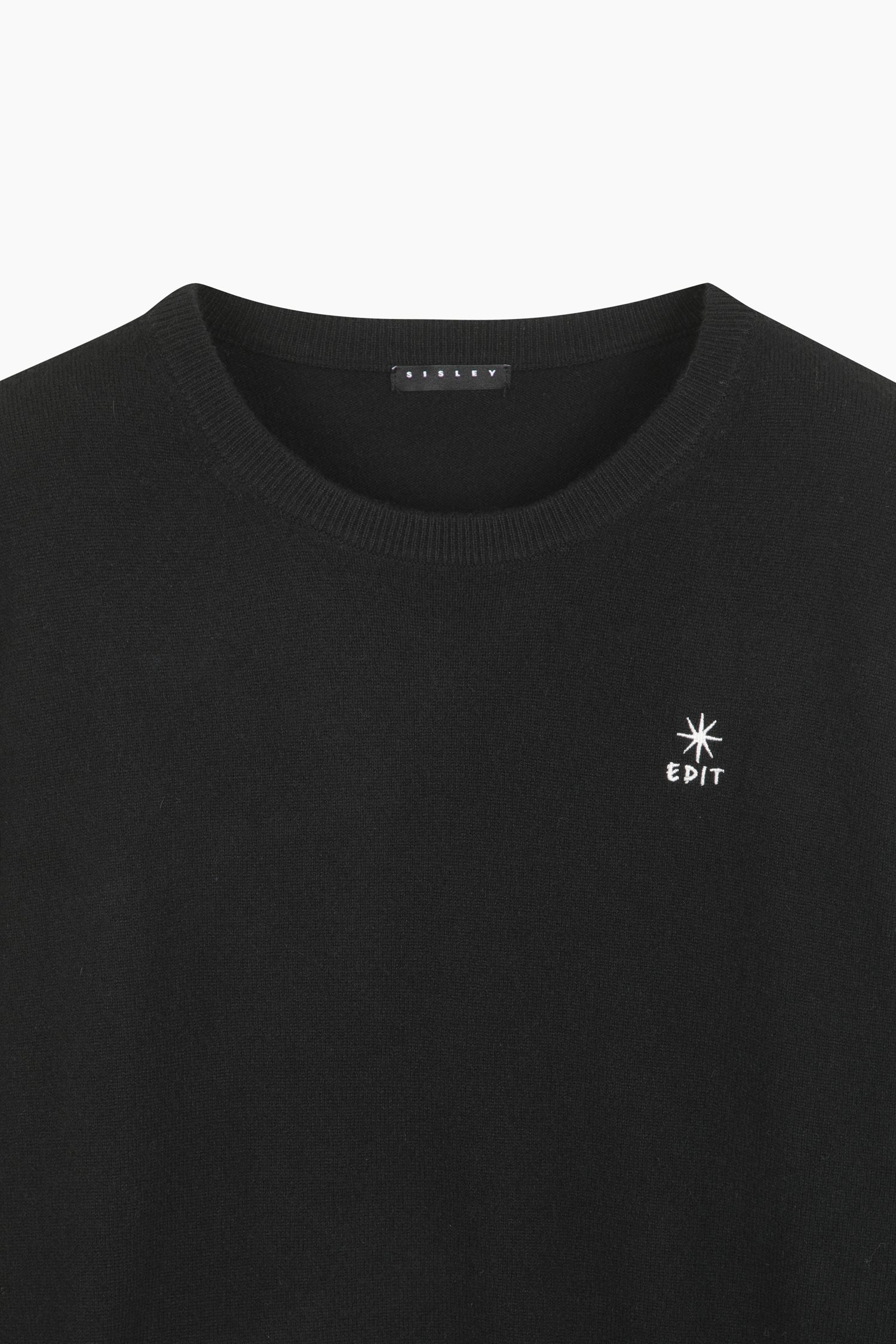 Maglia girocollo con ricamo da donna nero 3 | Sisley Outlet