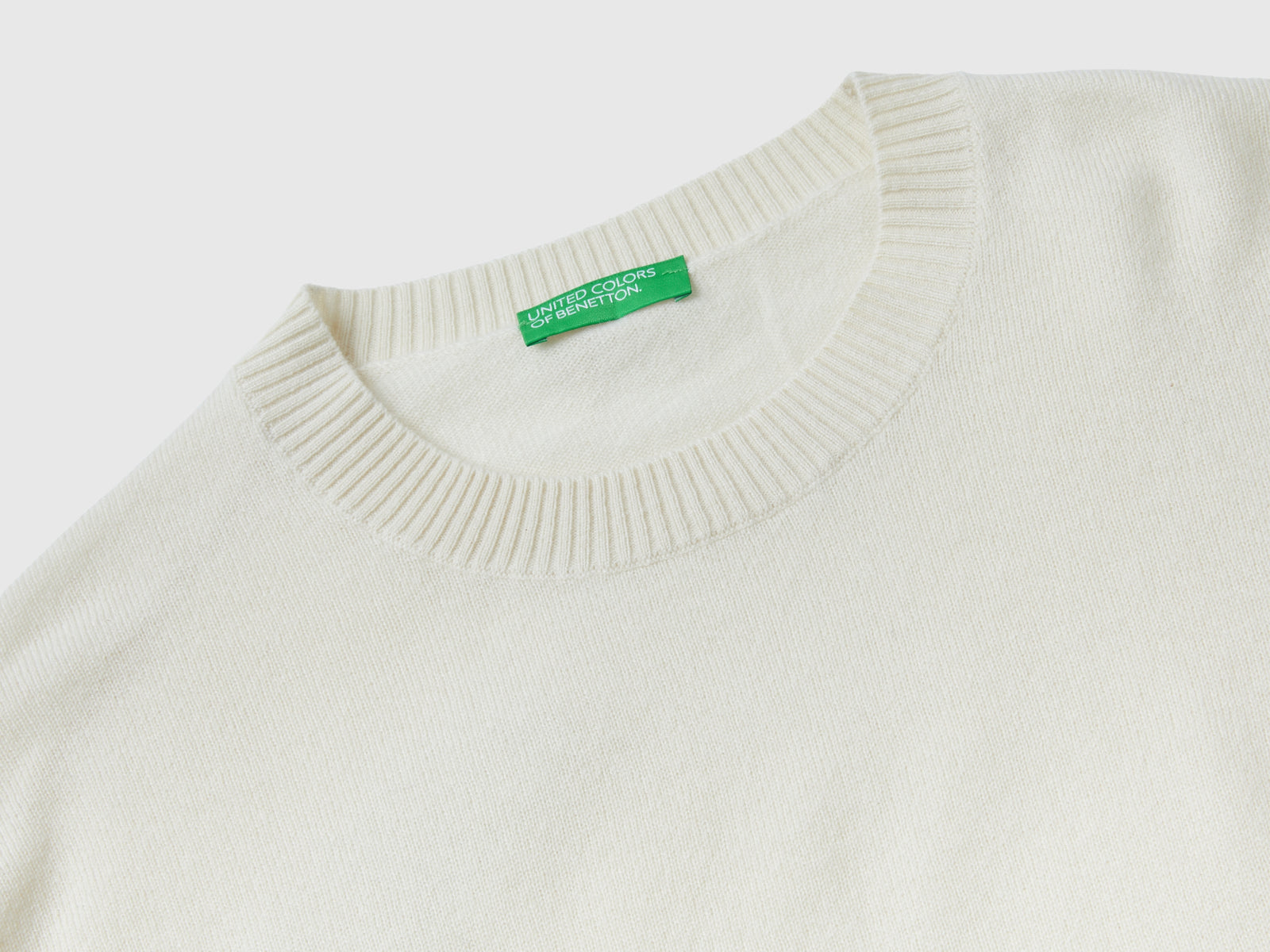 Maglia 100% cashmere da donna bianco panna 3 | Benetton Outlet