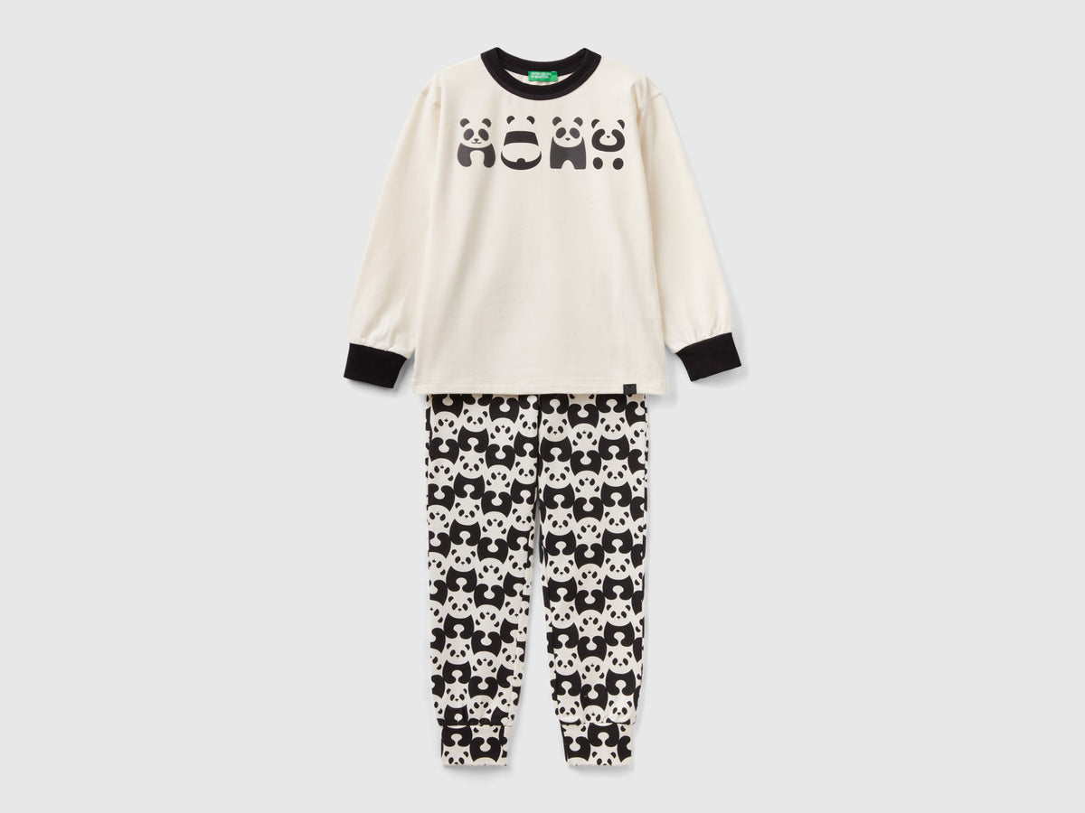 Pigiama lungo con stampa panda