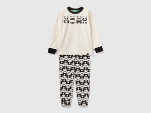 Pigiama lungo con stampa panda