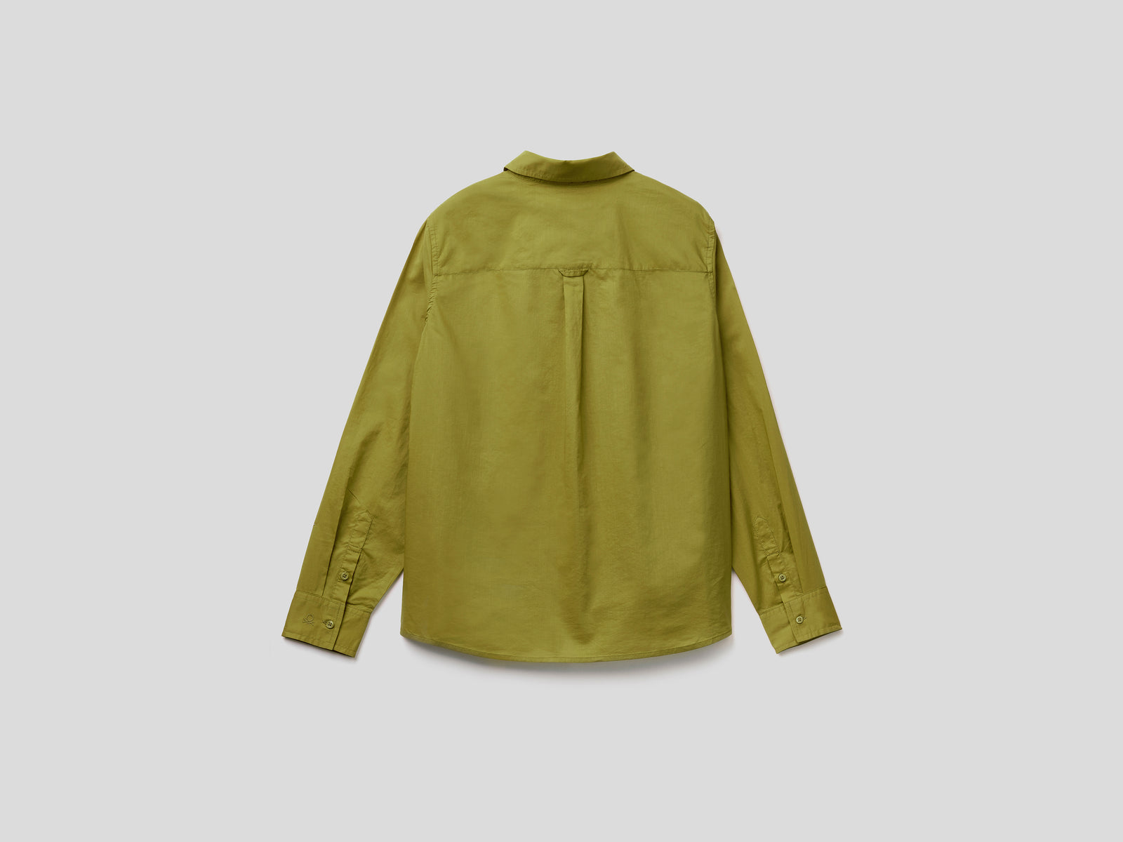 Camicia in cotone leggero da donna verde militare 2 | Benetton Outlet