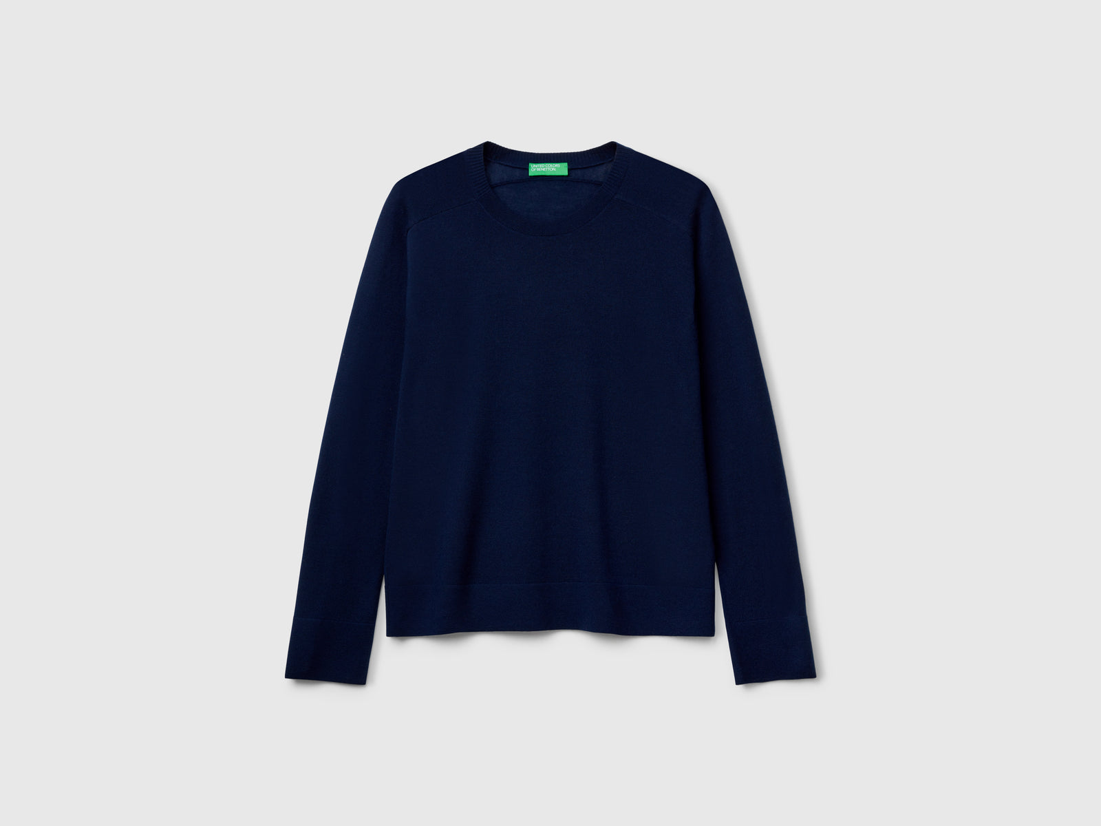 Maglia in pura lana Merino da donna blu scuro | Benetton Outlet