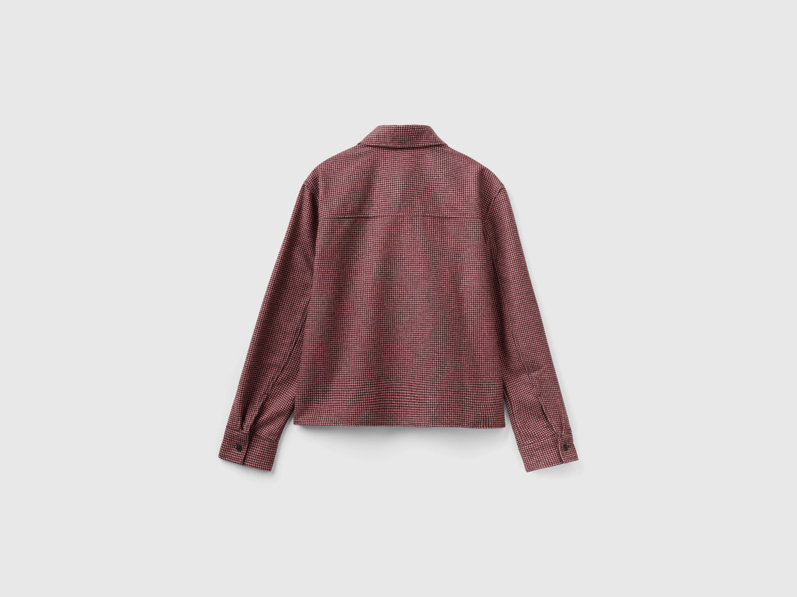 Overshirt corta pied de poule da donna bordeaux 2 | Benetton Outlet
