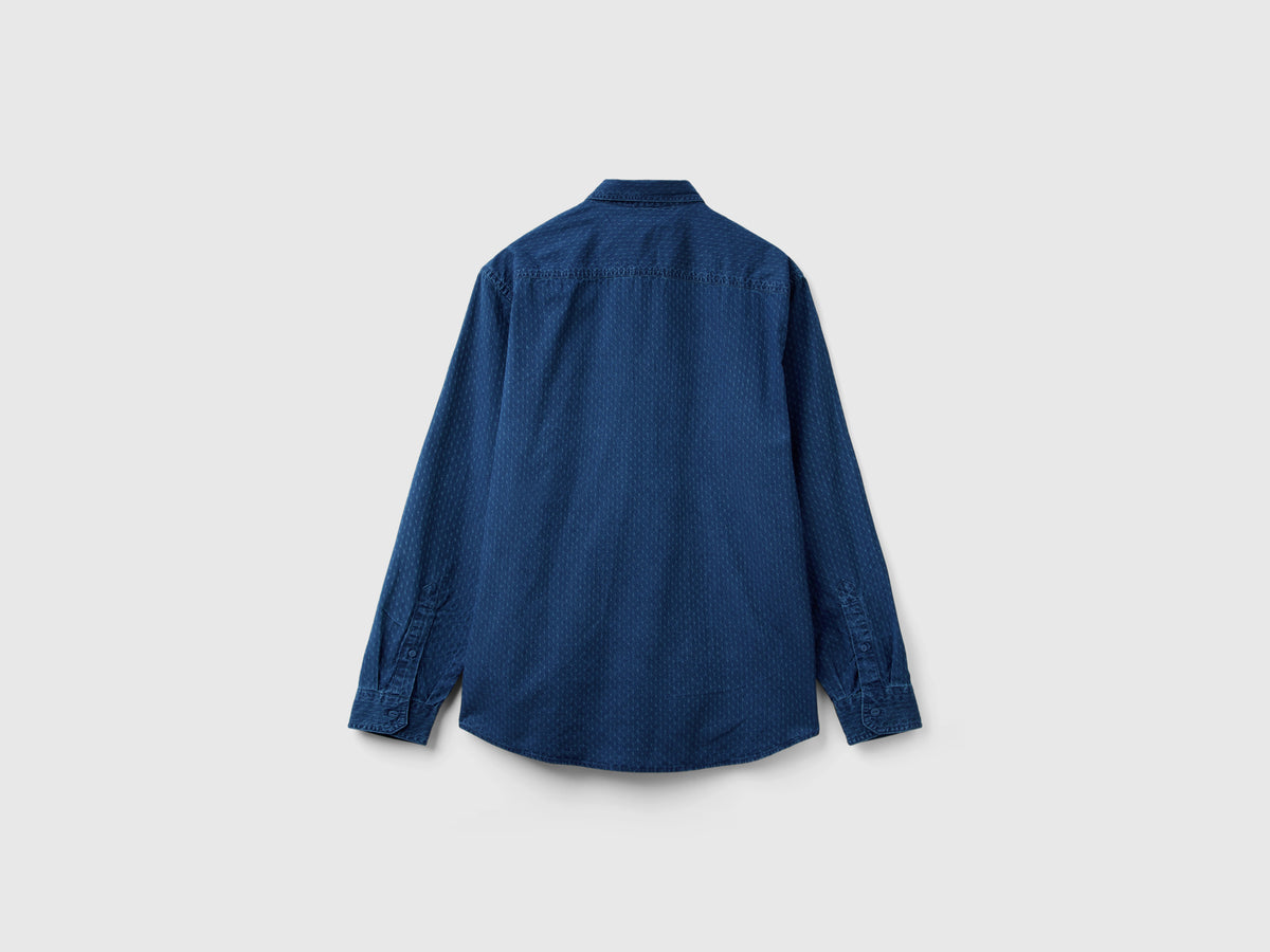 Camicia di jeans micro fantasia