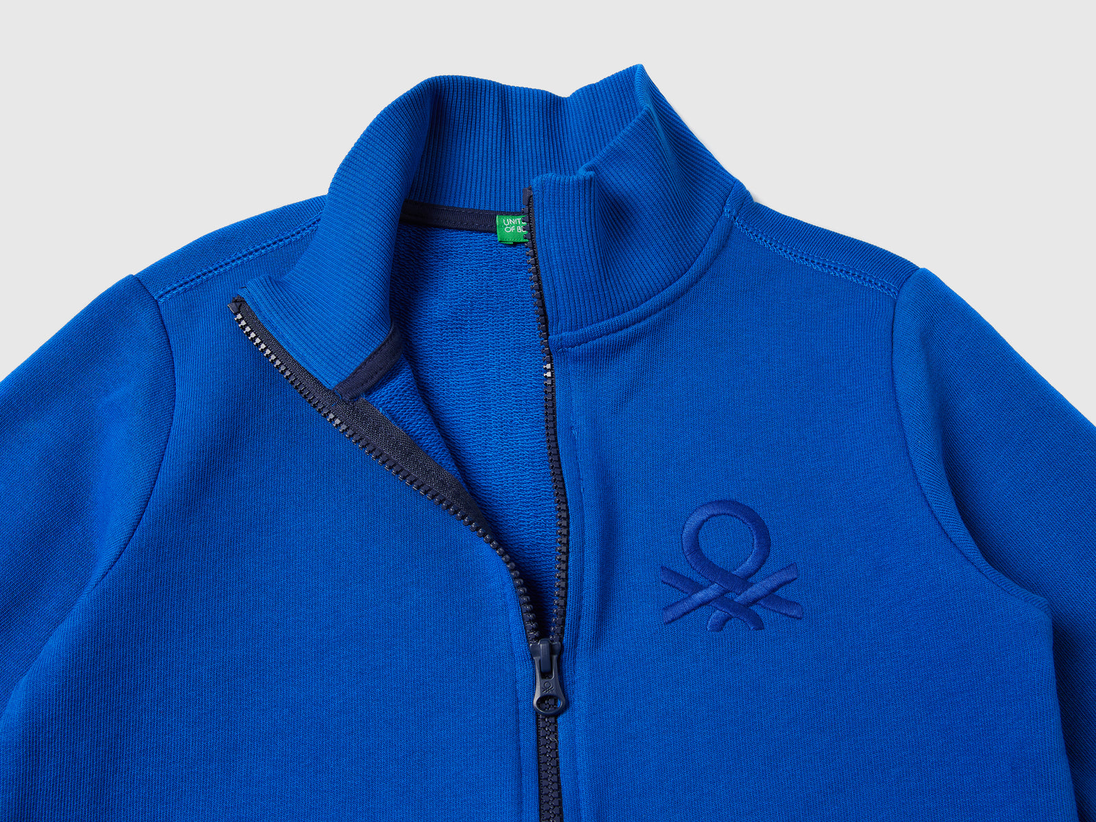 Felpa con zip in puro cotone da bambino bluette 2 | Benetton Outlet
