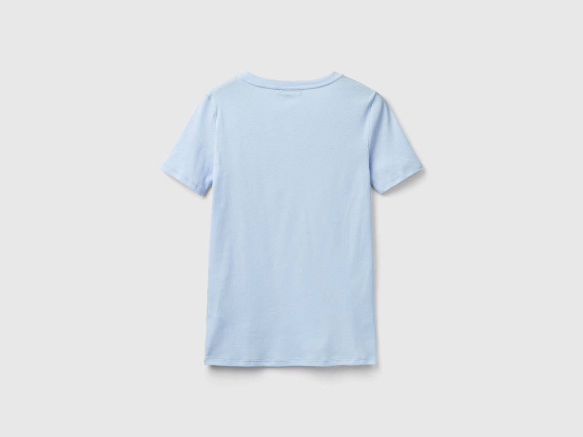 T-shirt in puro cotone con scollo a V