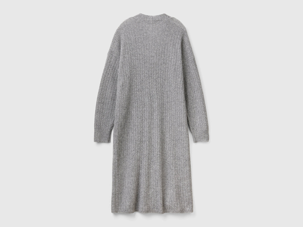 Long wool blend cardigan