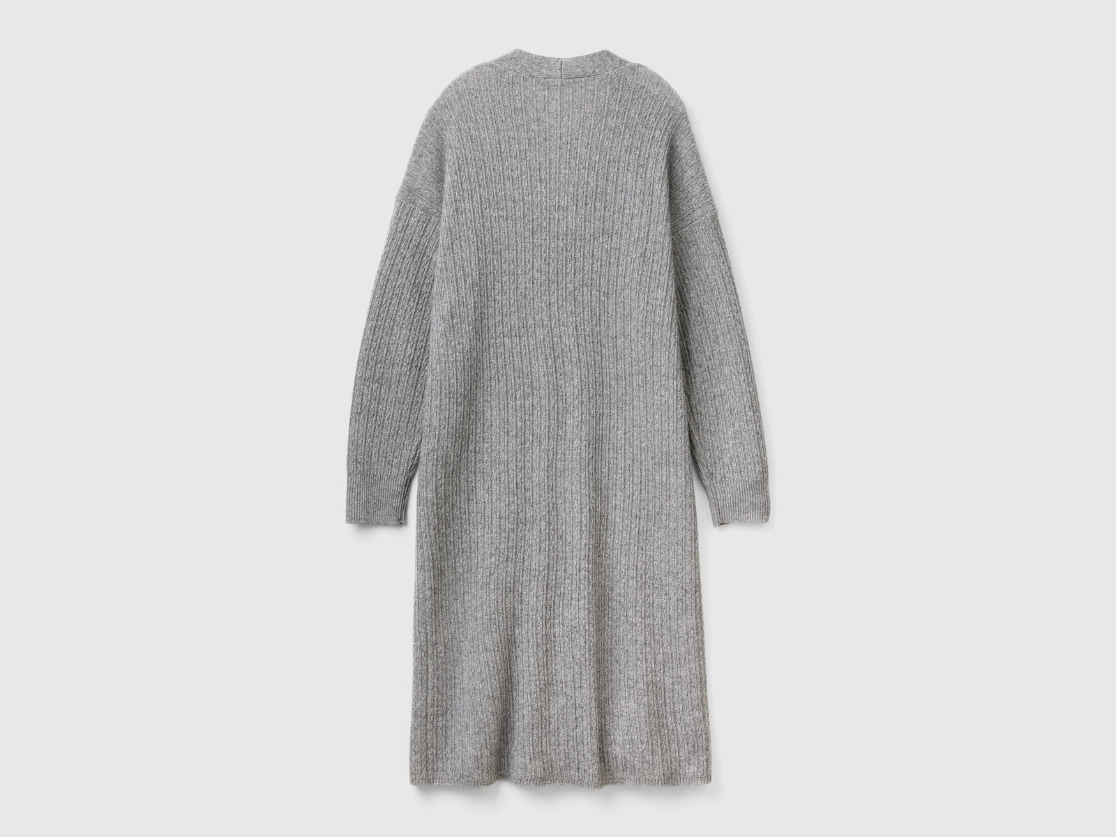 Long wool blend cardigan da donna grigio chiaro 2 | Benetton Outlet