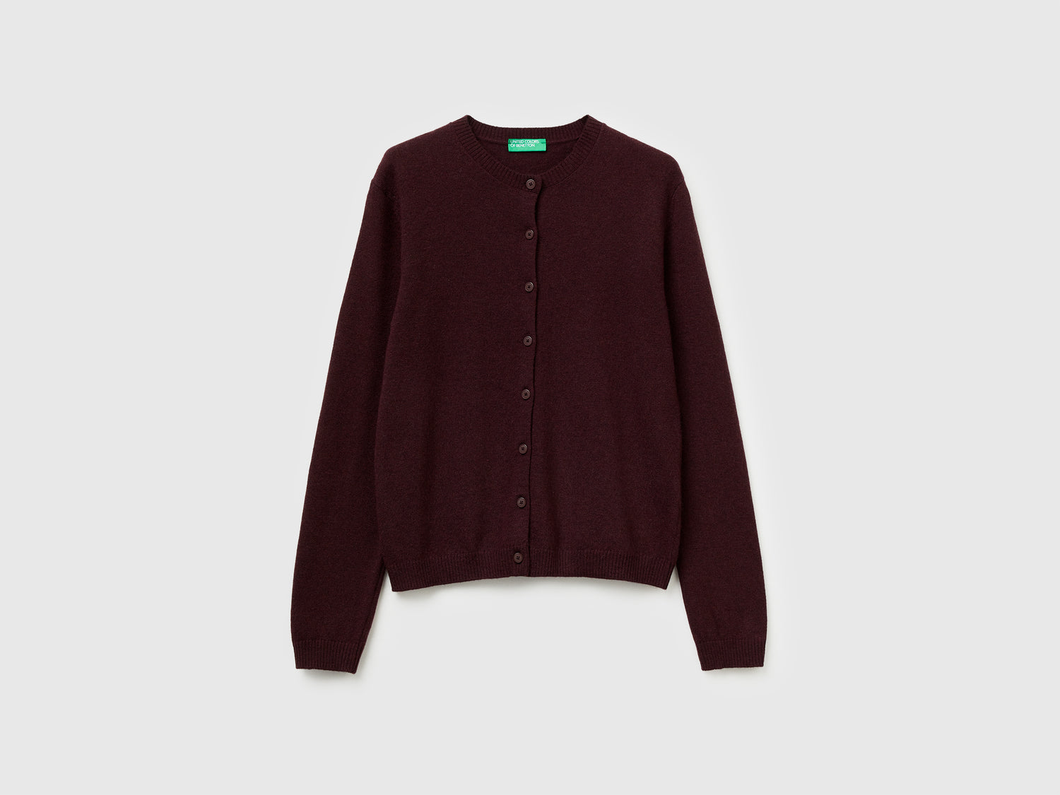 Cardigan in misto lana e cashmere da donna bordeaux | Benetton Outlet