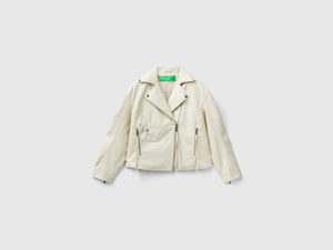 Giubbino chiodo in tessuto spalmato