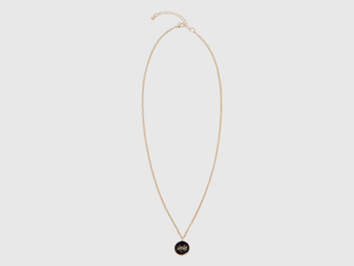 Necklace with logo pendant da donna nero | Benetton Outlet