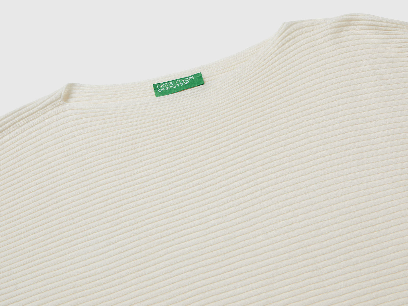 Maglia con scollo a barchetta da donna bianco panna 3 | Benetton Outlet