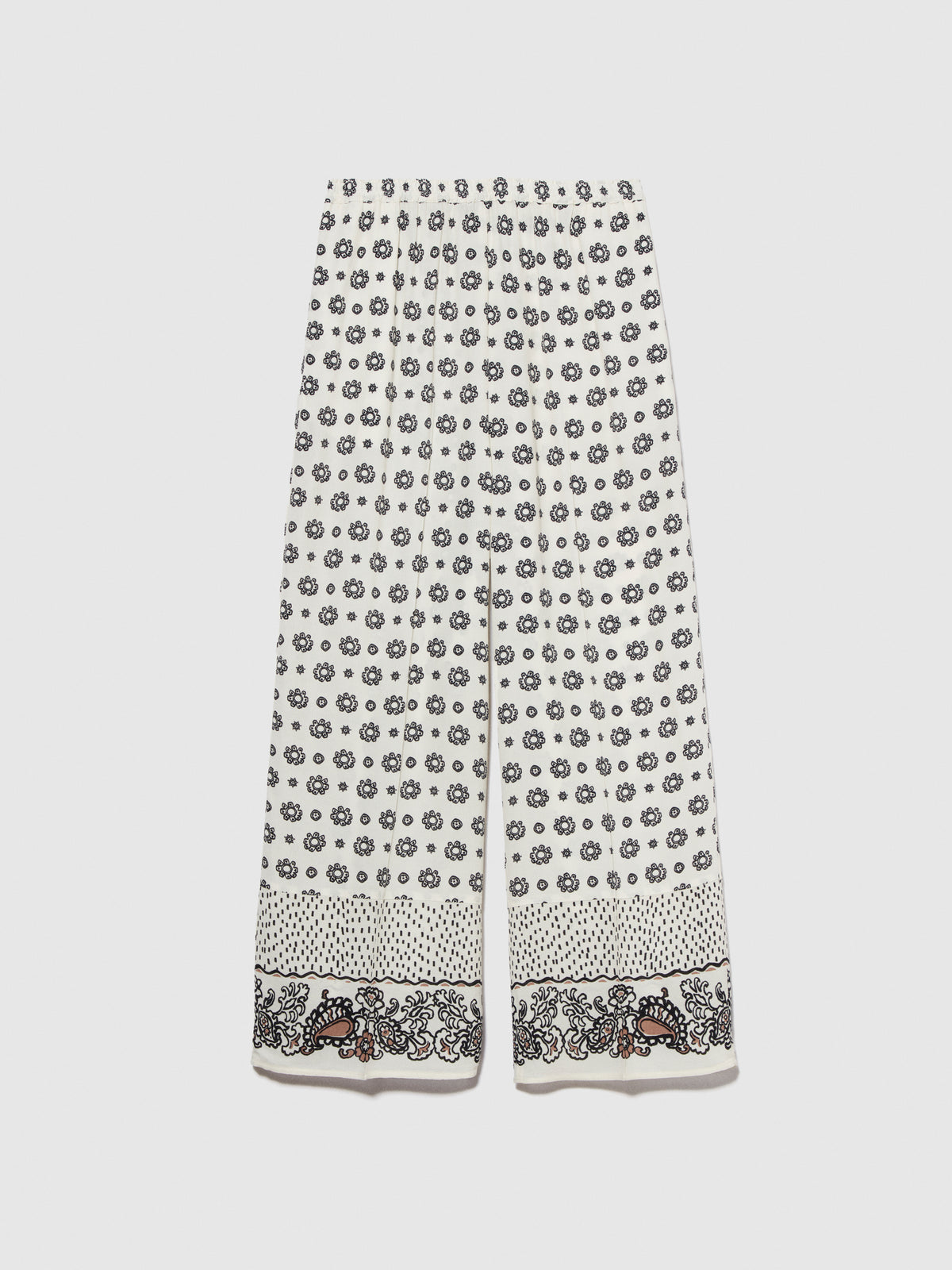 Pantaloni stampati in satin