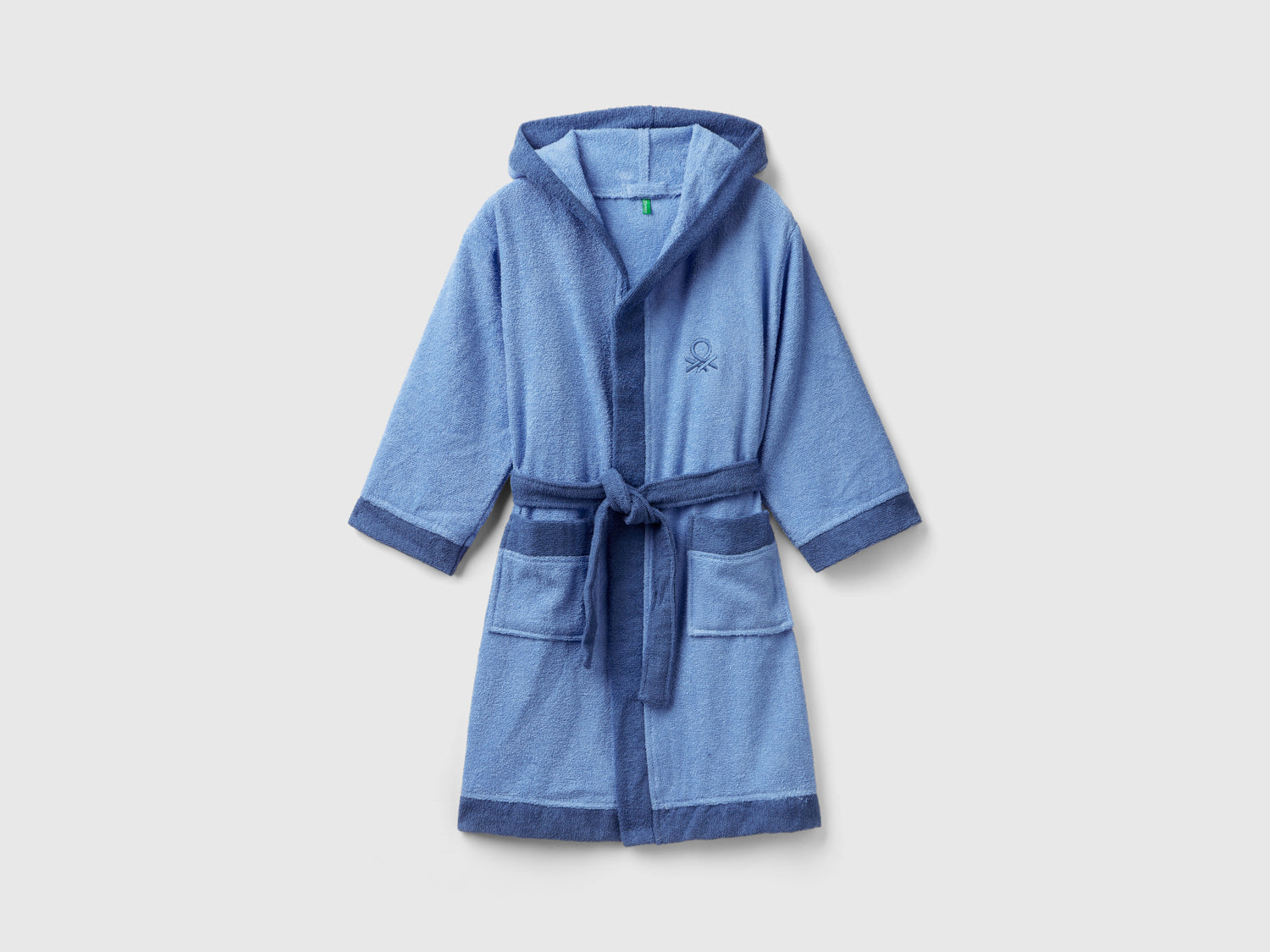 Accappatoio in cotone biologico da bambino azzurro | Benetton Outlet