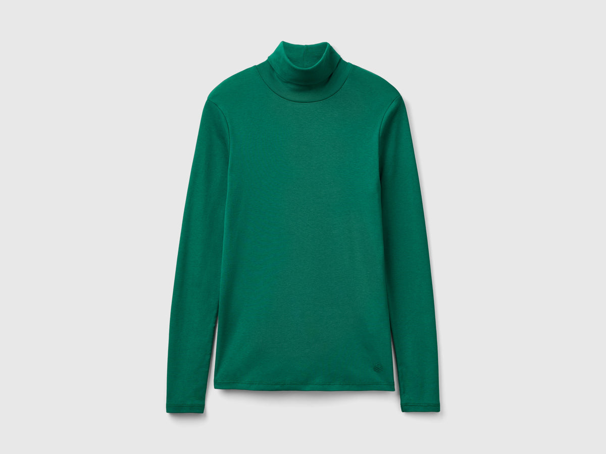 T-shirt a manica lunga con collo alto