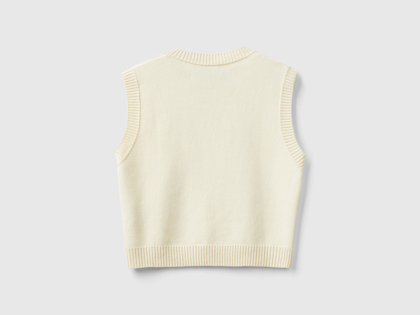 Gilet cropped in misto cashmere da donna beige 2 | Benetton Outlet