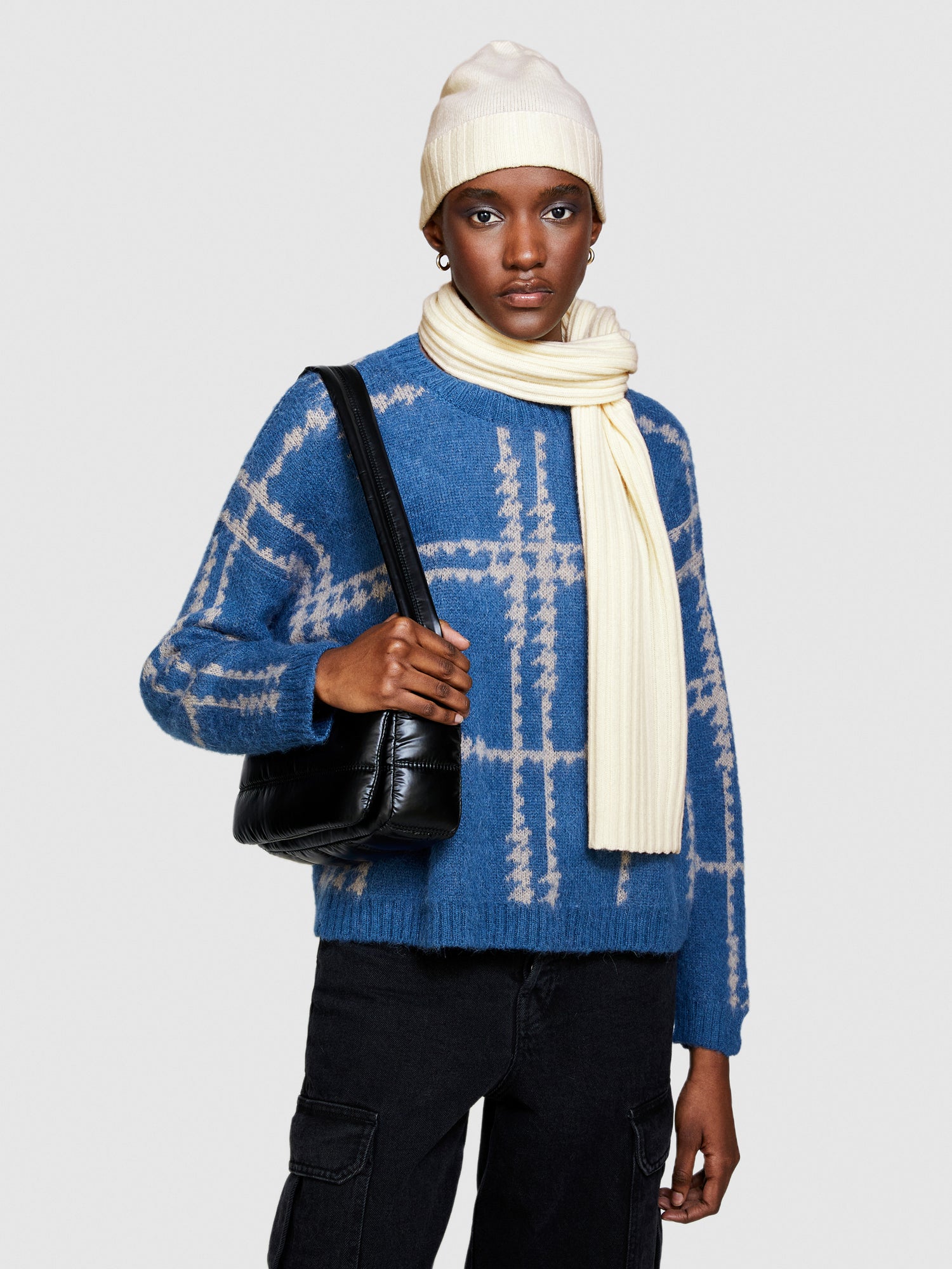 Sciarpa in maglia da uomo bianco | Sisley Outlet