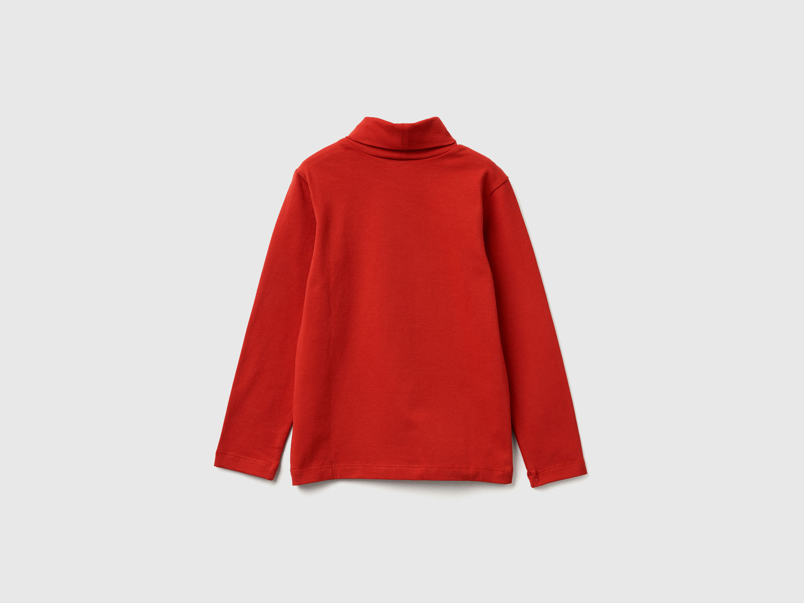 T-shirt lupetto in caldo cotone stretch da bimbo rosso 2 | Benetton Outlet