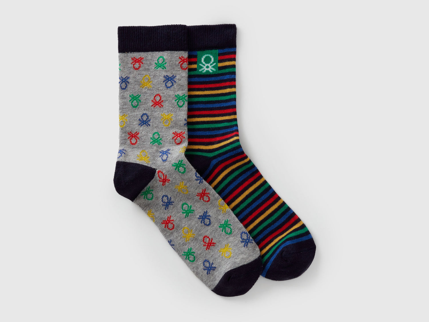 Due paia di calzini fantasia da bambino multi-color | Benetton Outlet