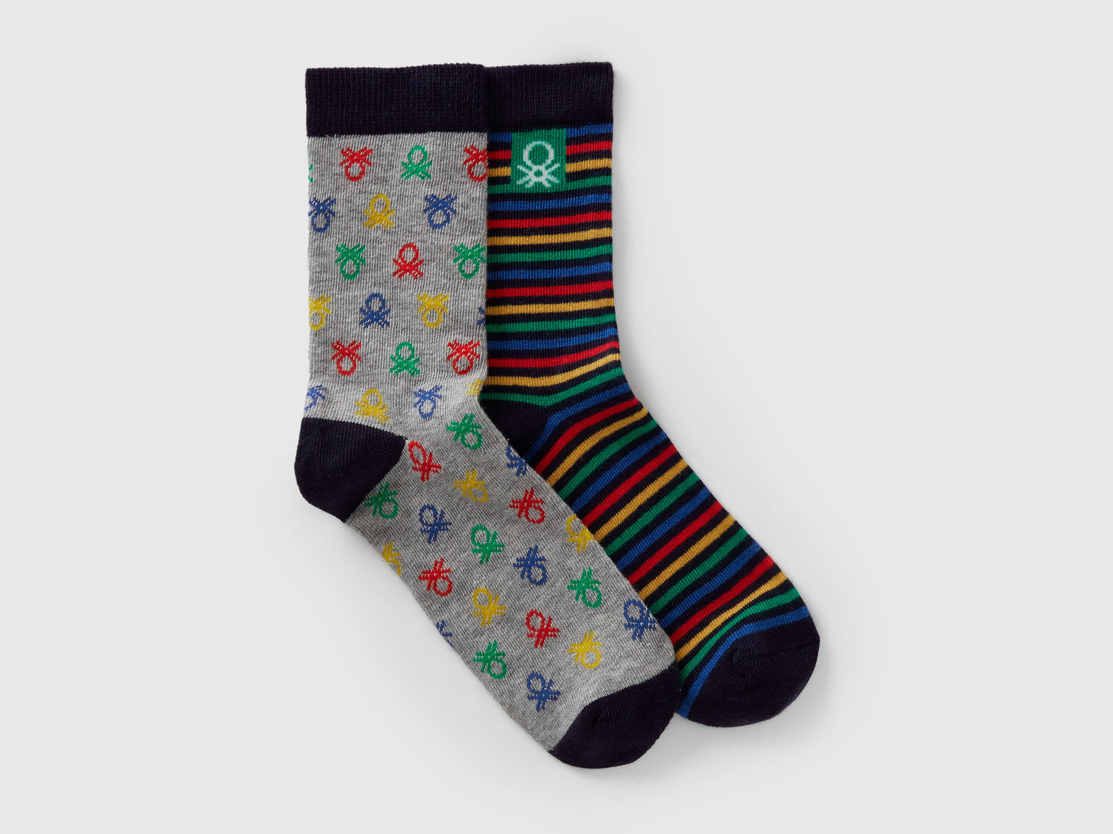 Due paia di calzini fantasia da bambino multi-color | Benetton Outlet