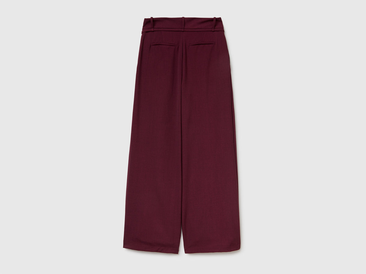 Pantaloni wide fit in flanella