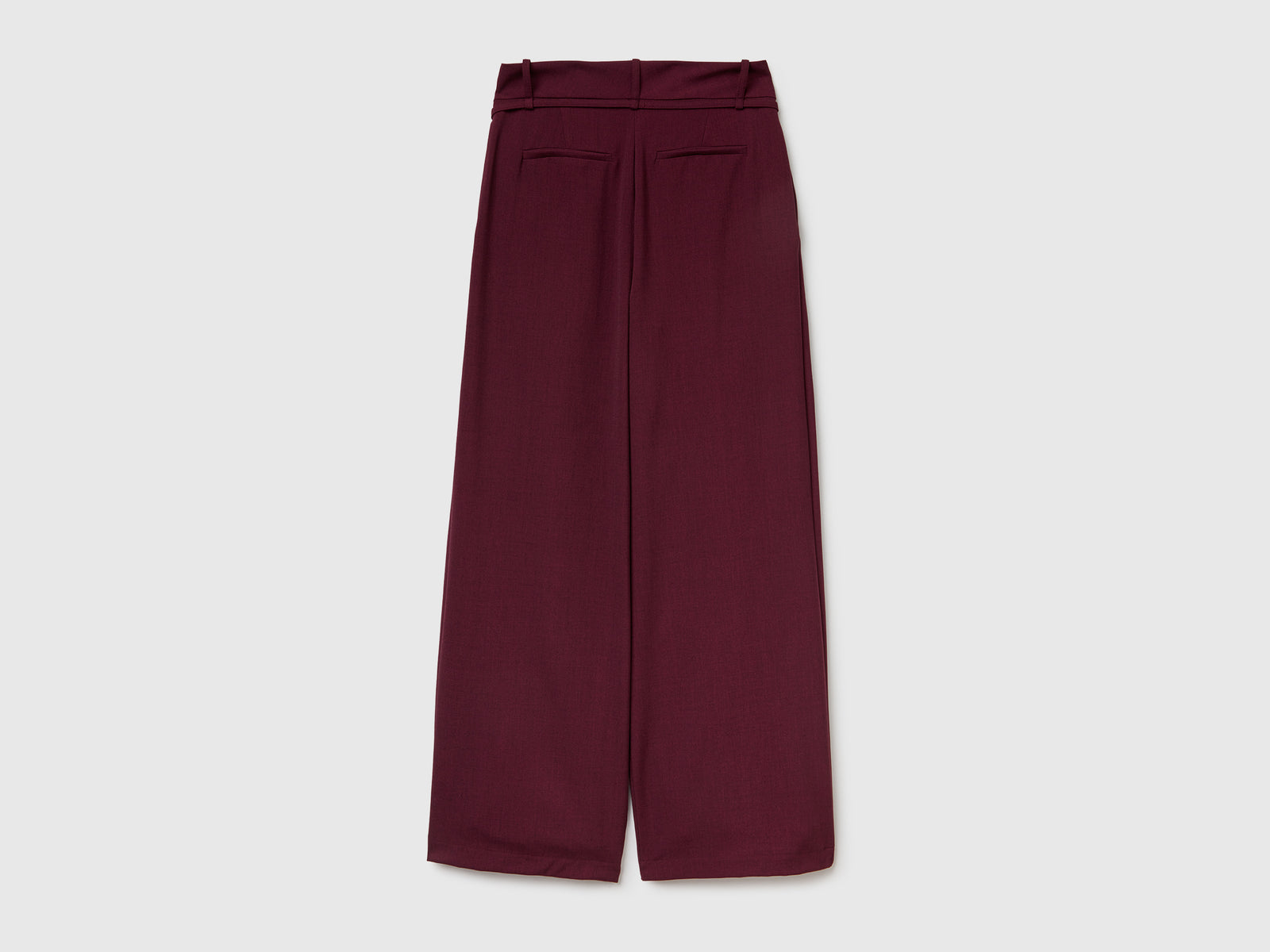 Pantaloni wide fit in flanella da donna bordeaux 2 | Benetton Outlet